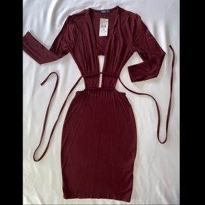 Maroon Tie Dress (NEW W/ TAGS)